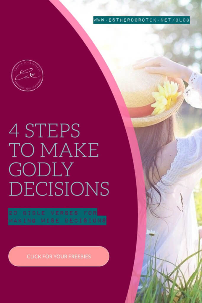 Have you ever wanted a "redo" on a decision you've made? Making decisions that honor God can be overwhelming, but it doesn't have to be. These 20 wisdom Bible verses for making Godly choices and following God's plan will help steer your decisions. #bibleverses #godlydecisions #wisdombibleverses