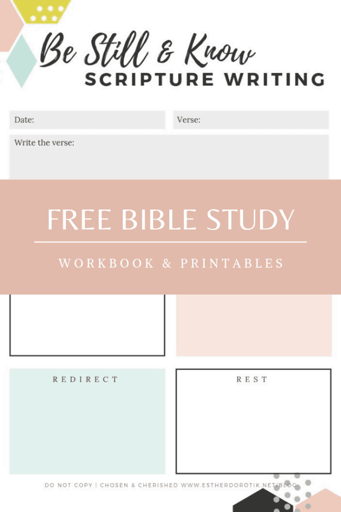 Do you struggle being still long enough to hear God? Is your prayer time filled with noise. Grab this free Bible study workbook to learn techniques for being still and listening to God. free bible study printables | how to hear God's voice | How to be still and know God | How to listen to God in prayer #freebiblestudyprintables #bestillandknow #hearinggod