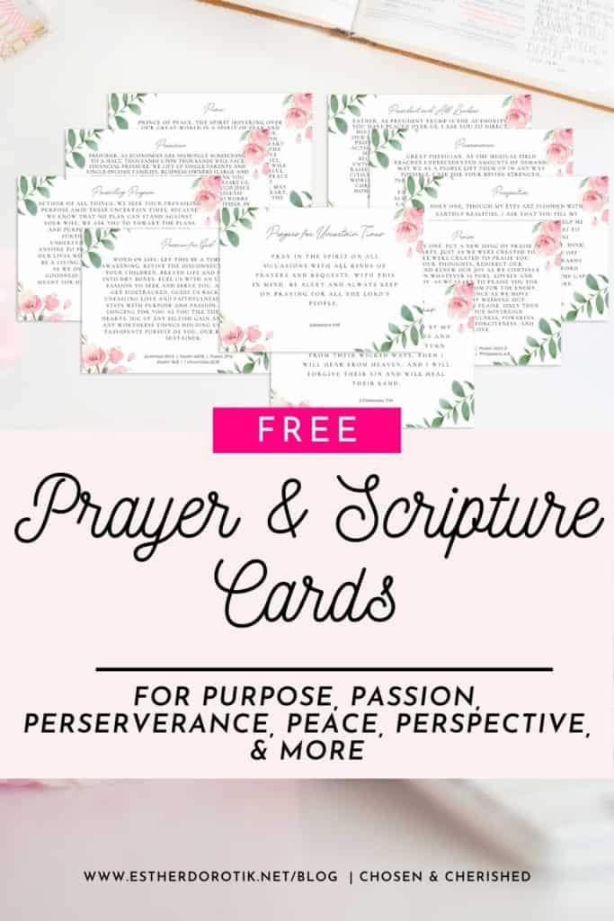 Are you struggling with fear? Grab the FREE prayer cards to help you overcome uncertain times. Each prayer card includes multiple Scripture references for additional study. Don't allow the current times to overcome your view of God #freescripture #freebibleversecards #prayercards