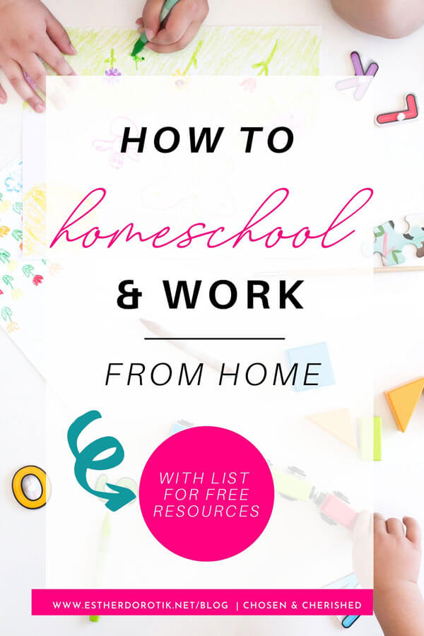 Do you feel sandwiched between homeschooling and work? Learn how to homeschool while working full-time with these 8 tips and resource list. homeschooling mom. #homeschooling #workingmom #homeschoolandwork