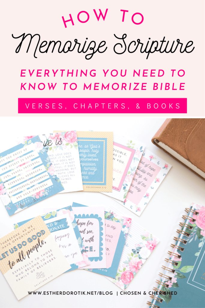 If you struggle to memorize bible verses, this step-by-step guide will teach you everything you need to make memorizing Bible verses, chapters, and even books easy. Simply follow this detailed tutorial with 15 of the best tips and tricks. These easy to follow steps will have you memorizing scripture in no time!