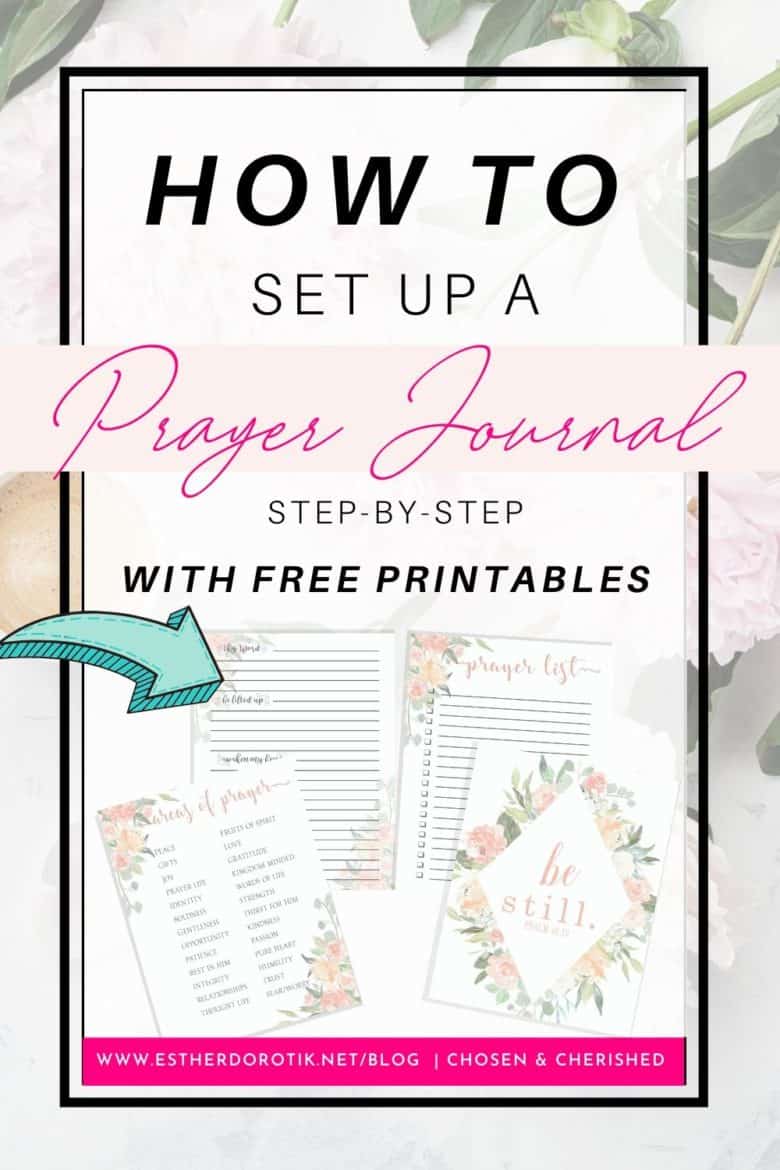 step by step guide to make a prayer journal with FREE prayer printablesFREE prayer journal printables for your war binder. If you struggle to keep a consistent prayer life, this journal is just what you need. With detailed instructions, learn exactly how to set up your own prayer journal. Get started today!