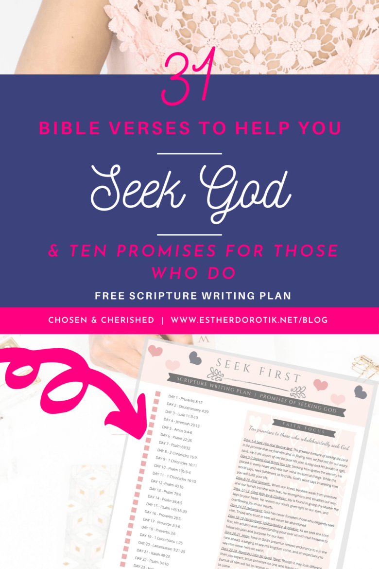 Have you ever allowed the pace of life and the promises of the world to lead you from the passion of God? Grab your FREE 31-day Scripture writing plan and dive into the 10 promises to those who choose to seek first His kingdom. #seekinggod #scripturewriting #bibleverseplan
