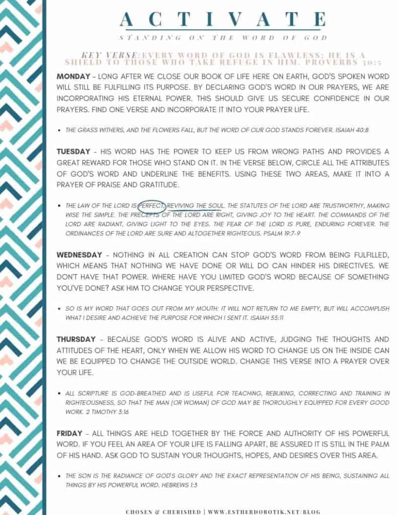Do you struggle to stand on the promises of God? Do you rely on the power found in His unshakable word? Grab these Bible verses and prayer prompts to help you rely on and draw strength from His written word. #scripturewriting #biblejournaling #prayerprompts