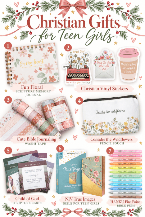 collage of christian gifts for teen girls